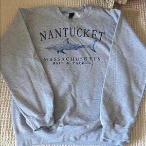 Gildan Gray Nantucket Graphic Crewneck Sweater